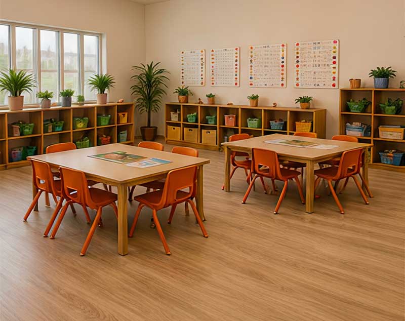 Children learning in a BCBA-led ABA classroom